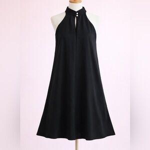 Jessica Howard Vintage Black Dress w/keyhole rhinestone neck & lace Sequin back.